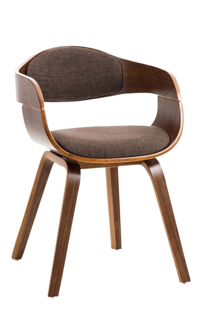 BHM Germany Jedálenská stolička Kingston, textil, orech / hnedá